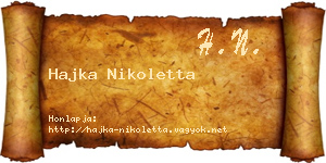 Hajka Nikoletta névjegykártya