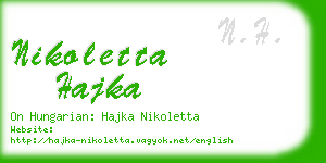 nikoletta hajka business card